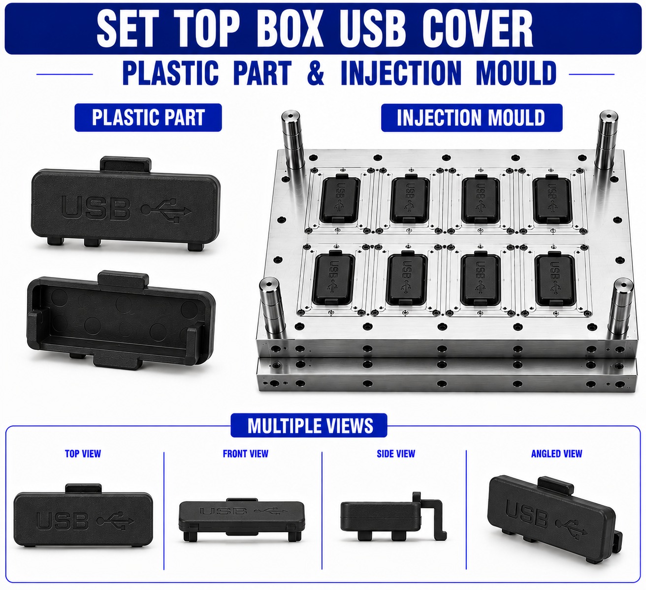 Set Top Box Plastic USB Cover Mould and Moulding Service